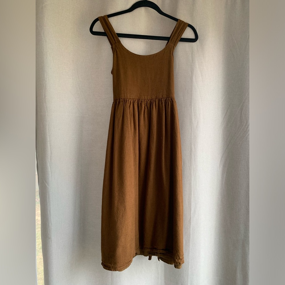 Little Cottonwood Brown Cottage Linen Dress Size Small